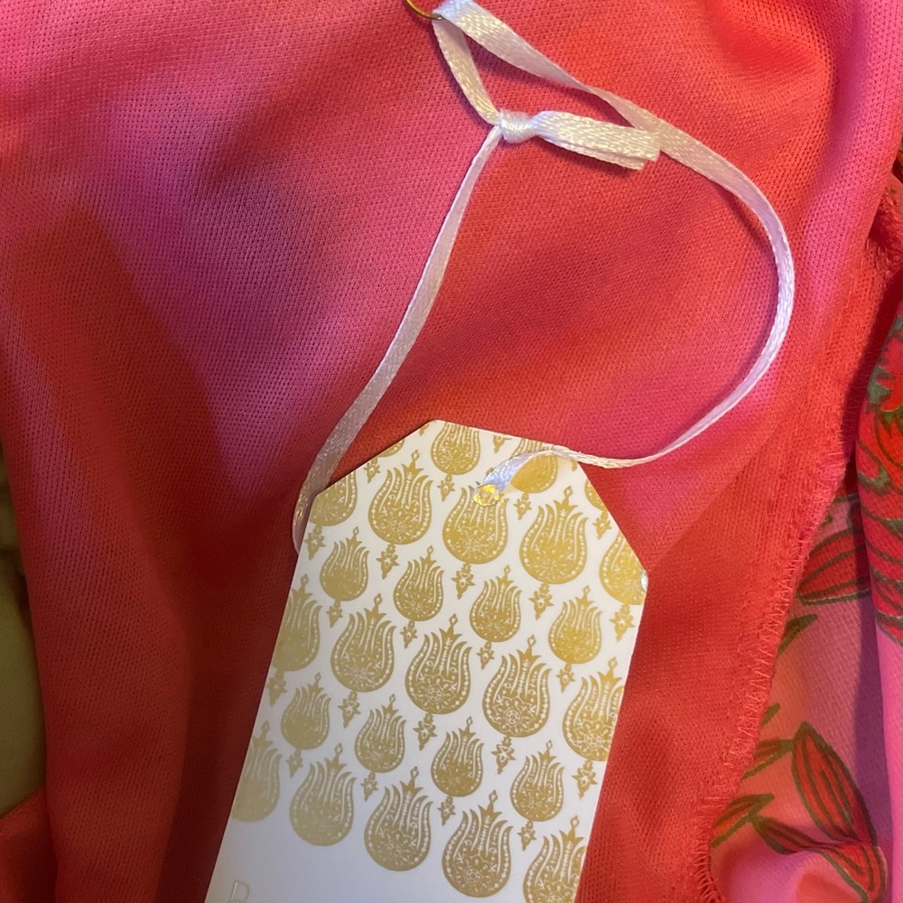 Beyond Words Pink Long Sleeved Romper with Red and Green Flowers. - Picture 8 of 8